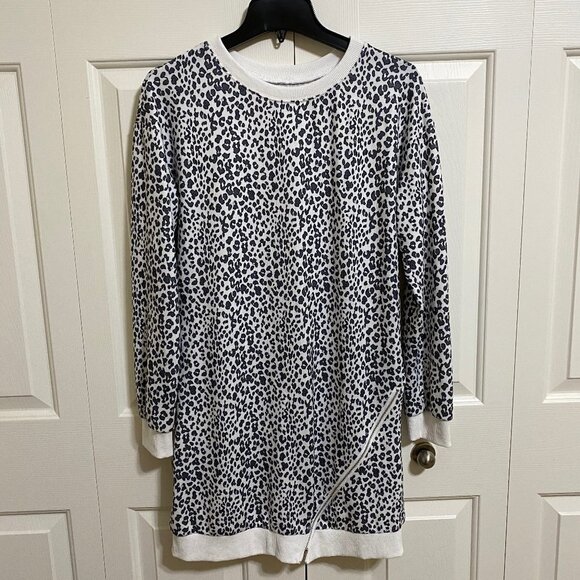 BTFBM Leopard Print Sweatshirt Dress Size Medium - Picture 2 of 12